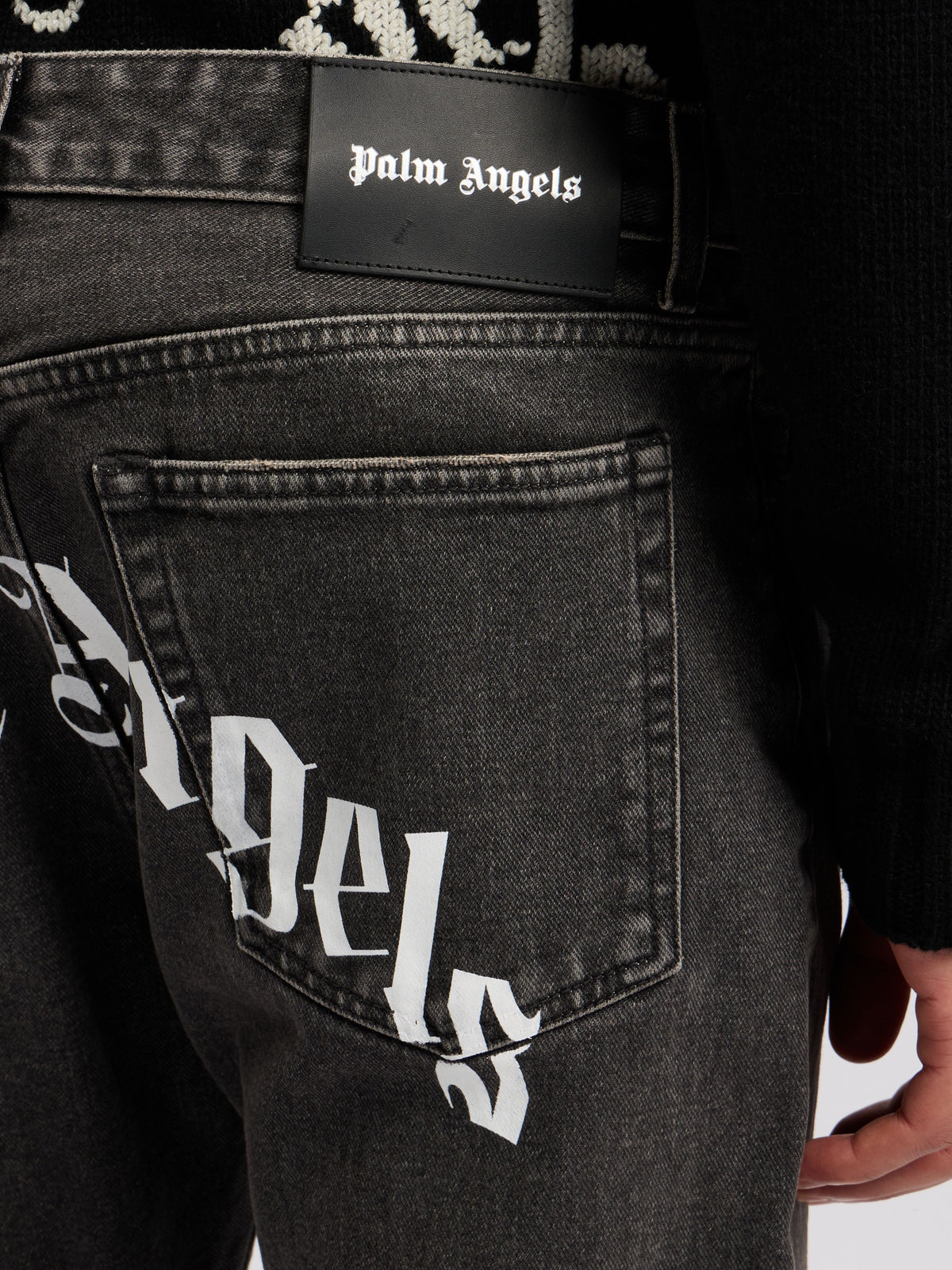 PALM ANGELS  BLACK WHITE PMYA012C99DEN001