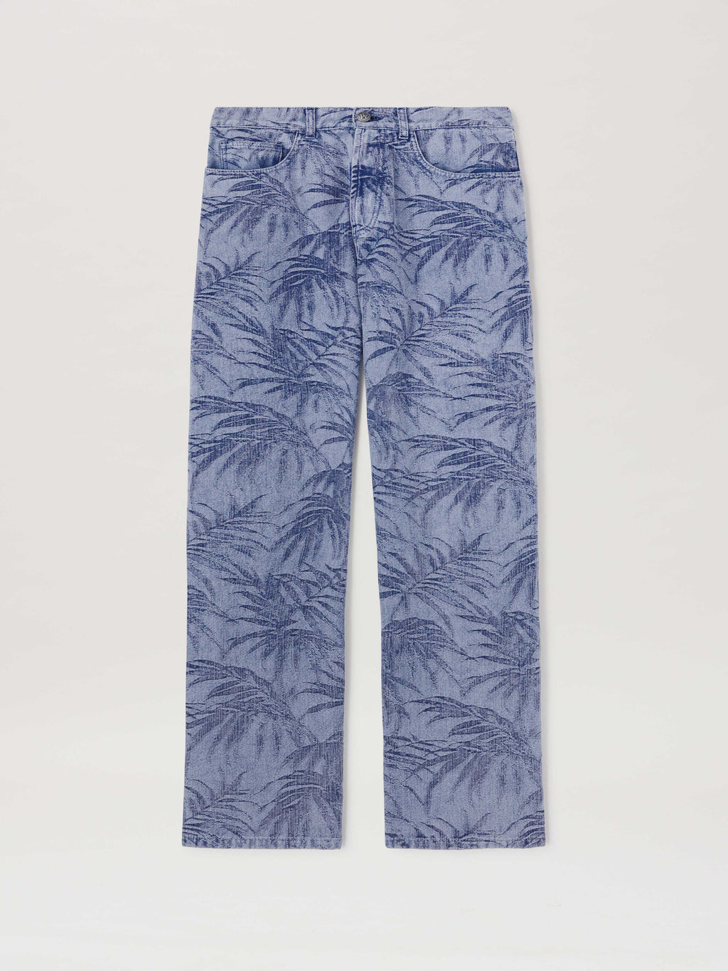PALM ANGELS  PALMS JACQUARD STRAIGHT 5 PKT LIGHT BLUE LIGHT BLUE - LIGHT BLUE PMYA041S25DEN002