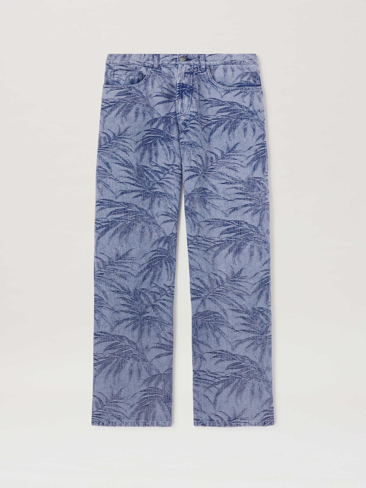 PALM ANGELS  PALMS JACQUARD STRAIGHT 5 PKT LIGHT BLUE LIGHT BLUE - LIGHT BLUE PMYA041S25DEN002