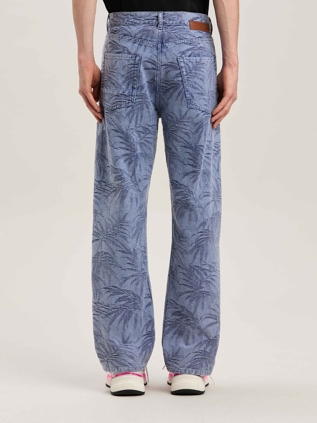 PALM ANGELS  PALMS JACQUARD STRAIGHT 5 PKT LIGHT BLUE LIGHT BLUE - LIGHT BLUE PMYA041S25DEN002