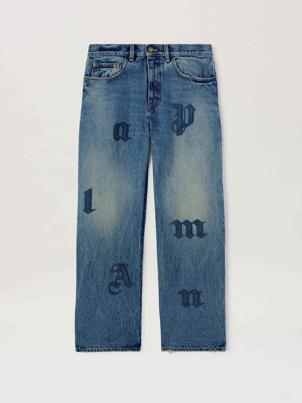 PALM ANGELS  LW LOGO PATCH STRAIGHT 5 PKTS LIGHT BLUE LIGHT BLUE - LIGHT BLUE PMYA041S25DEN006