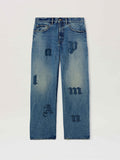 PALM ANGELS  LW LOGO PATCH STRAIGHT 5 PKTS LIGHT BLUE LIGHT BLUE - LIGHT BLUE PMYA041S25DEN006