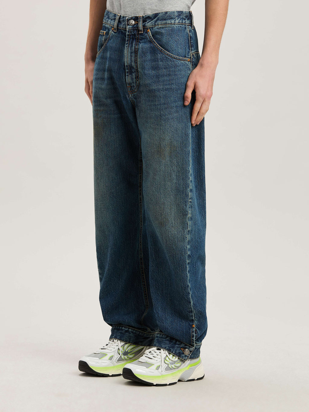 PALM ANGELS  L WORKWEAR DENIM PANTS BLUE - LIGHT BLUE PMYA048S25DEN001