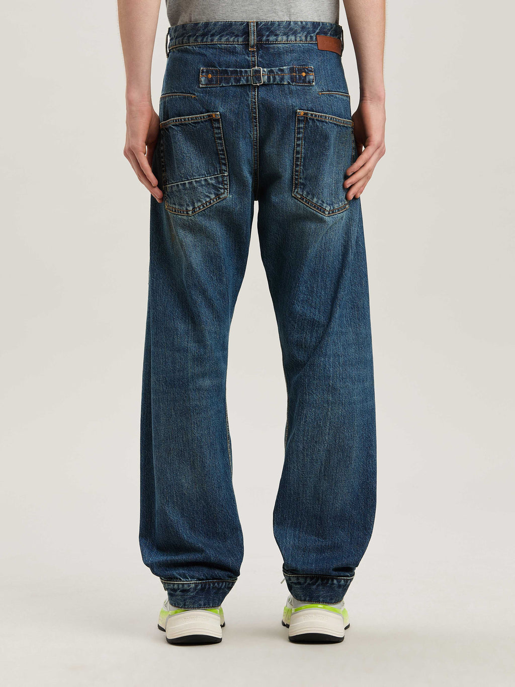 PALM ANGELS  L WORKWEAR DENIM PANTS BLUE - LIGHT BLUE PMYA048S25DEN001