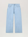 PALM ANGELS Curved Logo Loose Jeans LIGHT BLUE LIGHT BLUE PMYA049S26DEN009