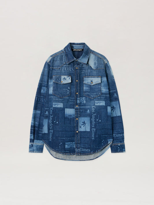 PALM ANGELS  MEDIUM BLUE - DUSTY BLUE PMYD019F25DEN001