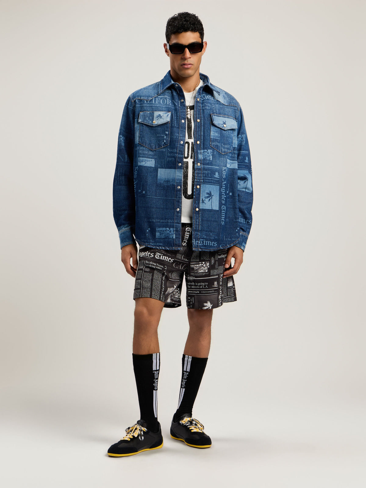 PALM ANGELS  MEDIUM BLUE - DUSTY BLUE PMYD019F25DEN001