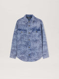 PALM ANGELS  PALMS JACQUARD DENIM SHIRT LIGHT BLUE - LIGHT BLUE - LIGHT BLUE PMYD024S25DEN001